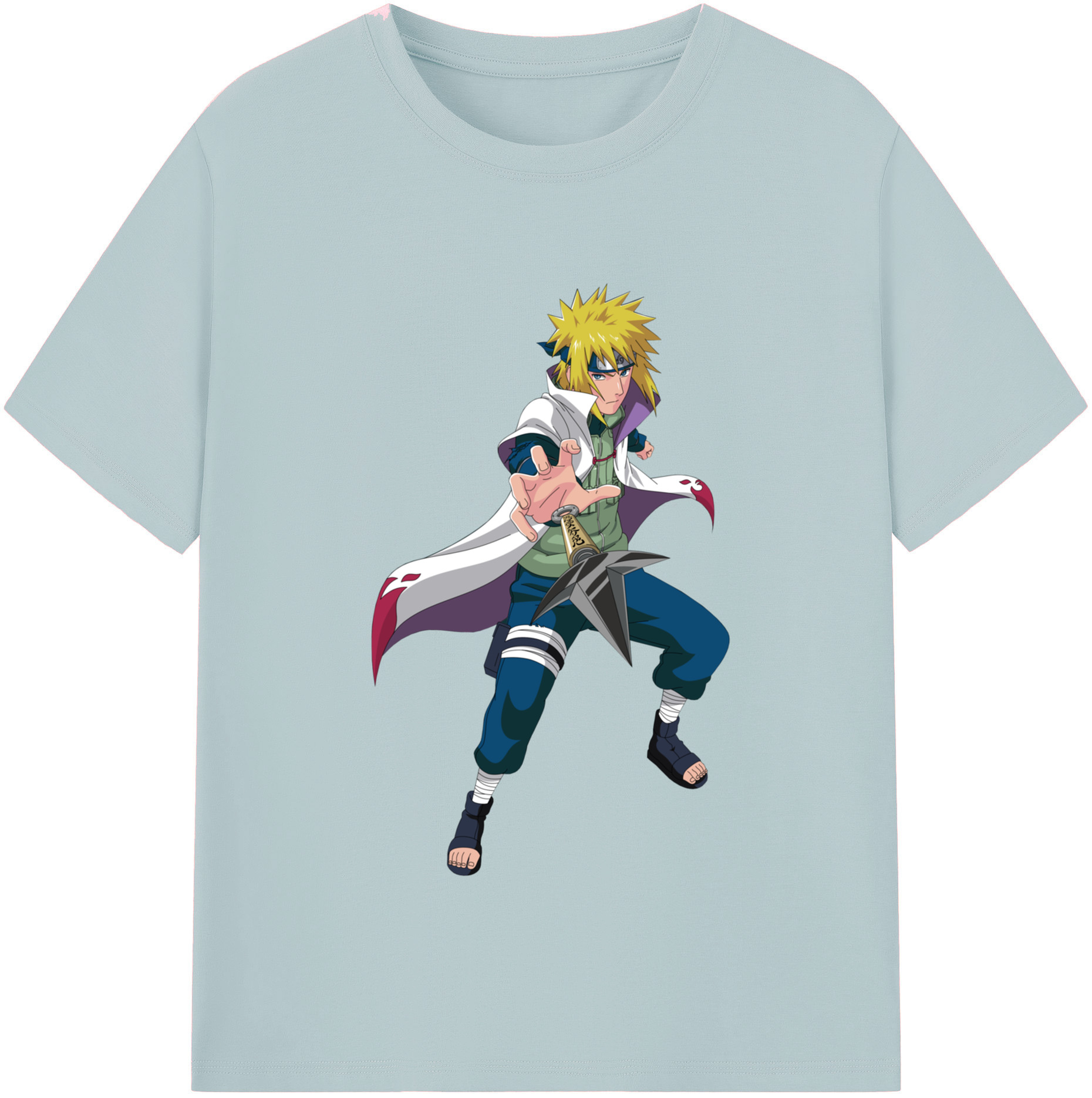 （画像用） NARUTO -ナルト- 波風 ミナト Namikaze Minato 綿100％半袖Tシャツ（フロントプリント）
